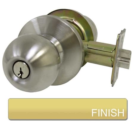 Tell Tell Pro Line, Grade 2 Entry Knob, ANSI Strike, 2-3/4 Backset, US3 Bright Brass Finish, Schlage C K2053-US3